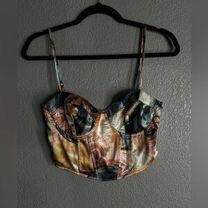 Kendall&Kylie marble satin corset top